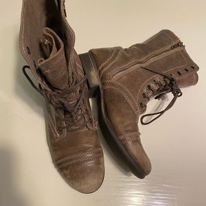 Steve Madden tan combat boots